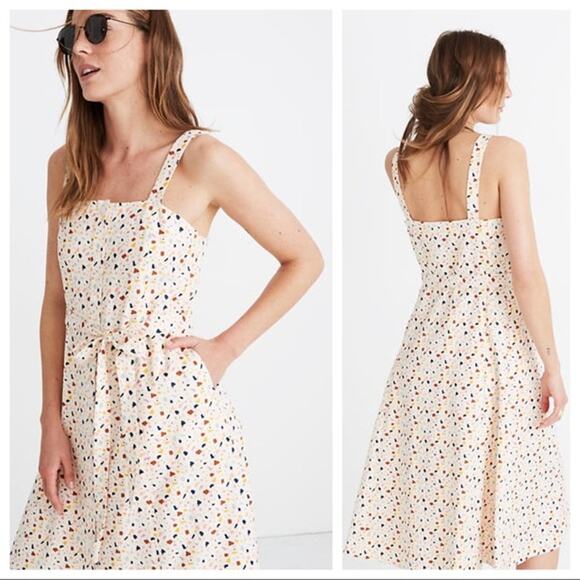 NWOT Madewell 20 Square-Neck Tank Midi Dress in Terrazzo - Picture 3 of 5